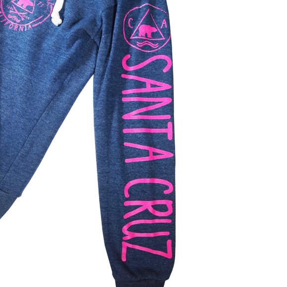 Santa Cruz Hoodie, Navy/Hot Pink, Ladies Size Small, Graphics on Sleeve - Picture 4 of 5